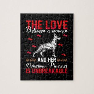 De liefde is onbreekbaar voor Doberman Pinscher Legpuzzel