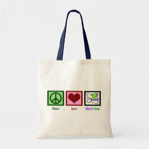De Liefde Mardi Gras van de vrede Tote Bag