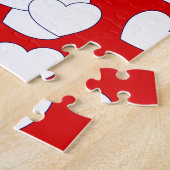 De "liefde"-puzzel, rood en wit hart legpuzzel (Zijkant)