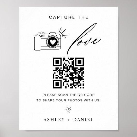 De liefde QR Code Wedding Poster (Voorkant)