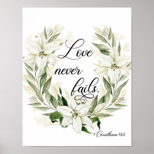 De liefde slaagt nooit, het Poster van de Manuscri