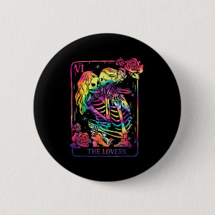 De Liefde Tarotkaart Goth Tie Dye Kissende Lesbien Ronde Button 5,7 Cm