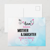 De liefde tussen moeder en dochter afstand briefkaart (Voorkant / Achterkant)