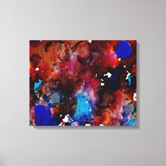 De liefde van de blauwe inkt canvas afdruk (Voorkant)