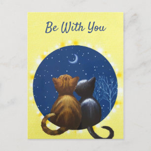 De Liefde van de Maan van de kat is met u Feestdagenkaart