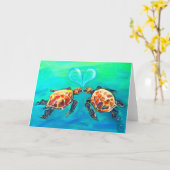 De Liefde van de Schildpad van het zee Kaart (Gele Bloem)