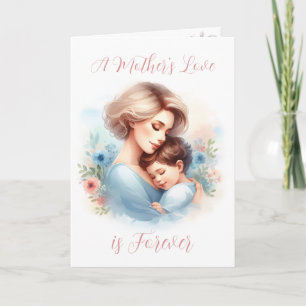 De liefde van een moeder in waterverf Moederdag Kaart