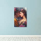 De liefde van een prins en prinses canvas afdruk (Insitu (Houten vloer))