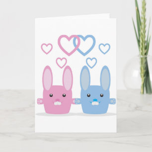 De liefde van het konijntje feestdagen kaart