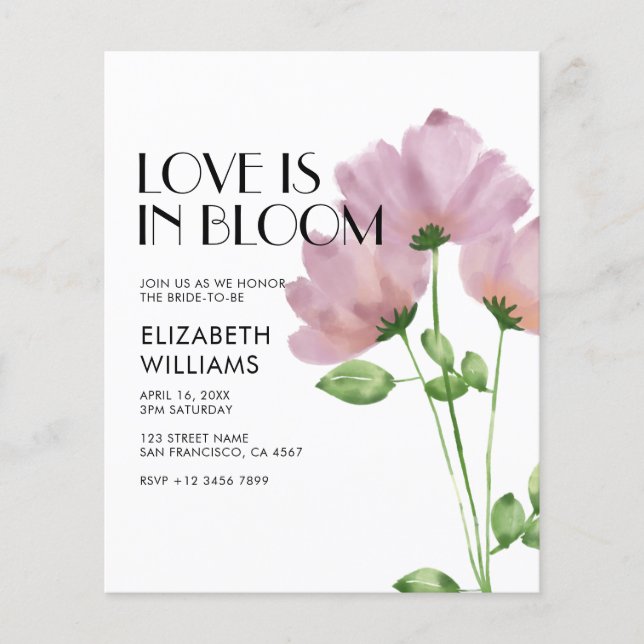 De liefde voor de begroting is in Bloom Modern Vri (Voorkant)