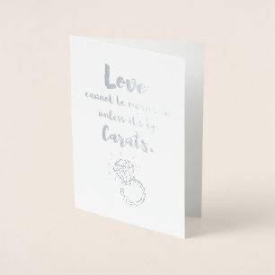 De liefde wordt gemeten door de Zilveren Folie van Kaarten
