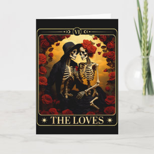 De Liefdes Tarotkaart Skelet Valentijnsdag Hallowe Kaart