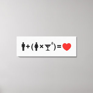 De liefdesformule voor vrouwen canvas afdruk