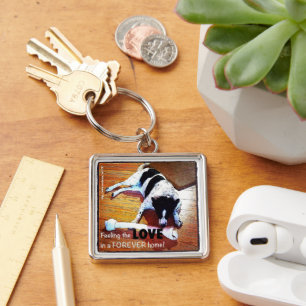De liefdesgrenscollie voelen sleutelhanger