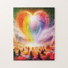 De liefdesregenboog overal over de mensen