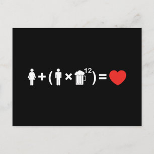 De liefdesvergelijking voor mannen briefkaart
