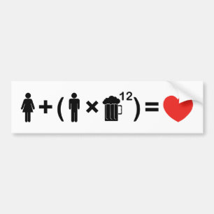 De liefdesvergelijking voor mannen bumpersticker