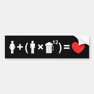 De liefdesvergelijking voor mannen bumpersticker