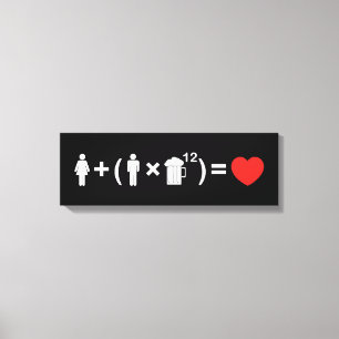 De liefdesvergelijking voor mannen canvas afdruk