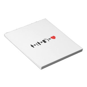 De liefdesvergelijking voor mannen notitieblok