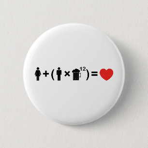 De liefdesvergelijking voor mannen ronde button 5,7 cm
