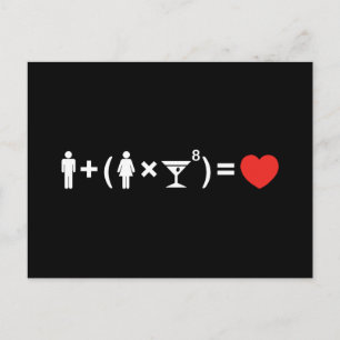De liefdesvergelijking voor vrouwen briefkaart