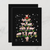 De liefdevolle kerstboom van het Varkenshaar die d Bedankkaart (Voorkant / Achterkant)