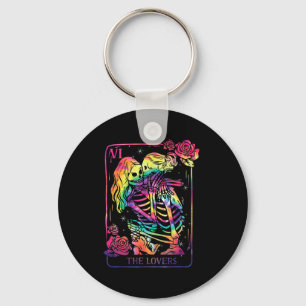 De Liefers Tarotkaart Goth Tie Dye Kussende Lesbie Sleutelhanger