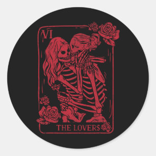 De Liefers Tarotkaart Kussende Lesbische Zielenzus Ronde Sticker