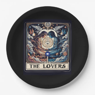 DE LIEFHEBBEREN Tarot Hemelse Man & Vrouw Soulmate Papieren Bordje