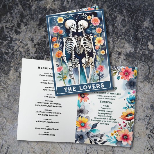 De liefhebbers Tarot Skeletten Bloemen Gotische Br Programma
