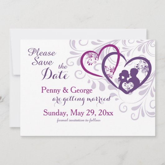 De liefjes bewaren de Aankondiging van de Datum (Voorkant)