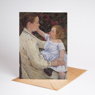 De liefkozing van het kind Mary Cassatt Kaart