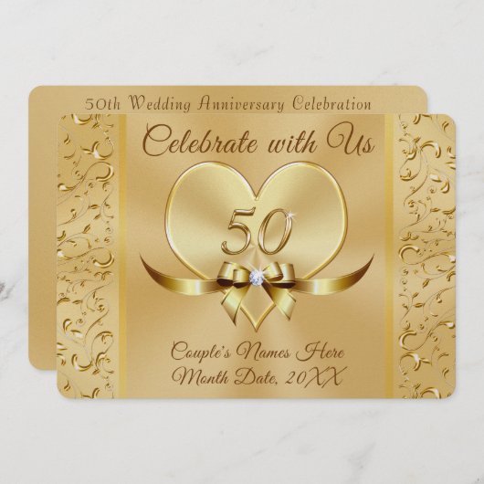 De liefste 50ste uitnodiging tot het Jubileum van (Voorkant / Achterkant)