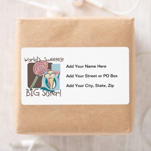 De liefste grote zuster van de wereld etiket (Insitu)