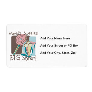 De liefste grote zuster van de wereld etiket