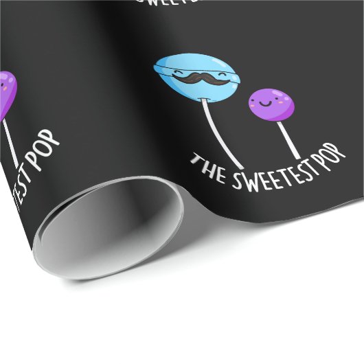 De liefste Pop Funny Lollipop Pun Dark BG Cadeaupapier (Rol Hoek)