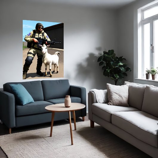 De lijfwacht van de geit | AI Art Poster