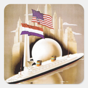De Lijn New York van Holland Amerika Vierkante Sticker
