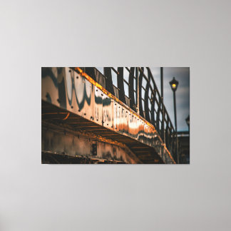 De lijnen naar beneden kijken canvas afdruk