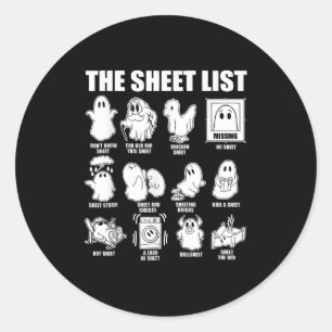De lijst met grappige Ghost Puns Halloween kostuum Ronde Sticker