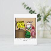 De Lijst Naughty van de Kerstman hackte Briefkaart (Staand voorkant)