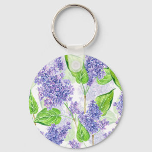 De lila bloemen van de waterverf sleutelhanger