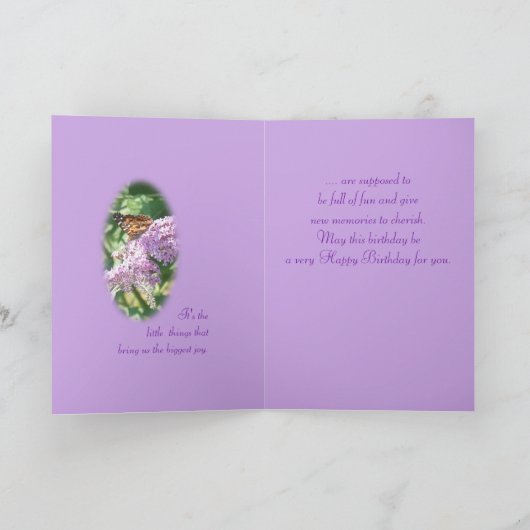 De lila Paarse Ovale Verjaardag past om het even Kaart (Binnen)