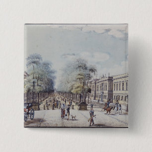 De Linden met de Academie in Berlijn Vierkante Button 5,1 Cm
