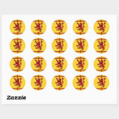 De Lion Rampant van Schotland Ronde Sticker (Vel)