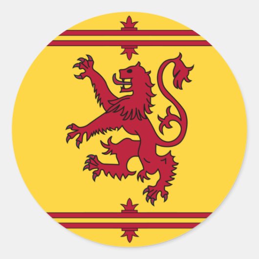 De Lion Rampant van Schotland Ronde Sticker (Voorkant)