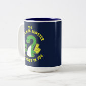 De Loch Ness Monster gelooft in jou Tweekleurige Koffiemok (Voorkant links)