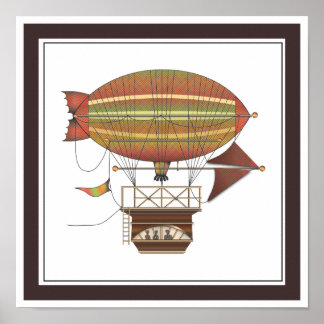 De Locke Hackney Airship Flying Machine Poster