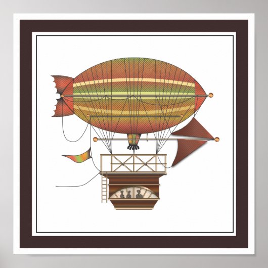 De Locke Hackney Airship Flying Machine Poster (Voorkant)